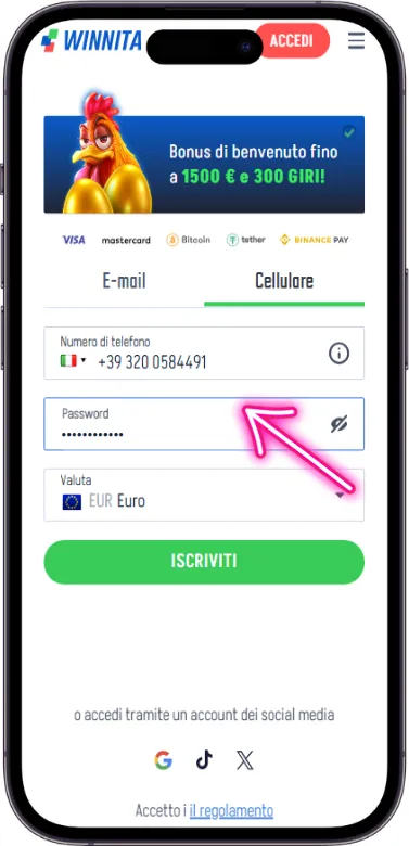 Winnita Inserimento Dati